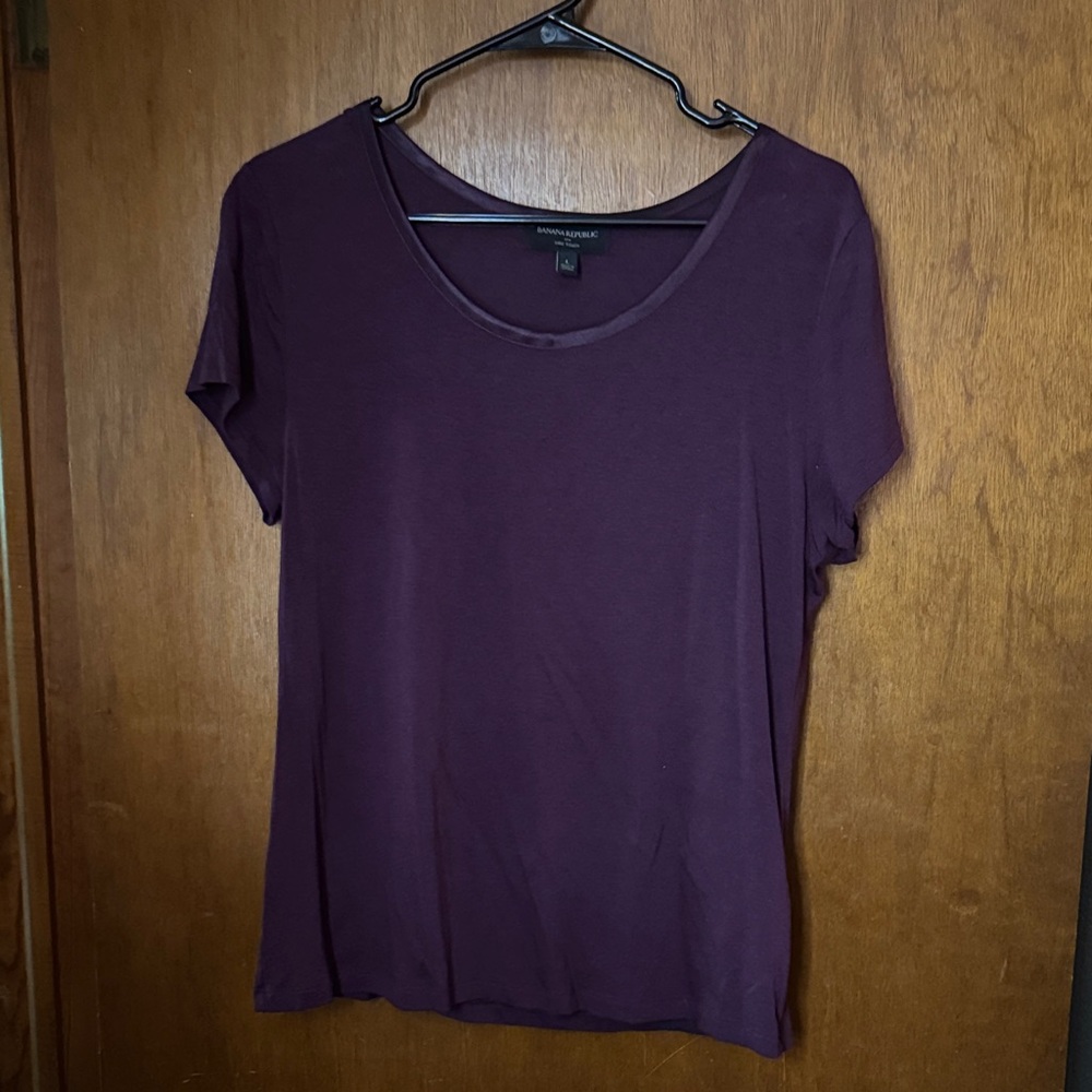 Banana Republic Deep Purple Short Sleeve Tee